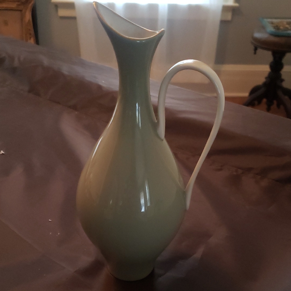 Elegant Lenox Sage Green Pitcher Ceramic